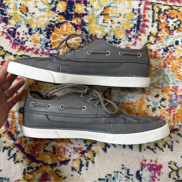 Polo Ralph Lauren Parkstone Low Lace-Up Leather Shoes in Gray Size 13D main image 6